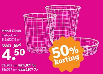 Promoties Mand olivia - Huismerk - Leen Bakker - Geldig van 08/01/2018 tot 31/01/2018 bij Leen Bakker