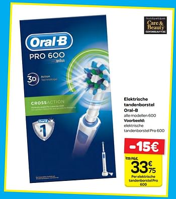Promoties Elektrische tandenborstel oral-b - Oral-B - Geldig van 10/01/2018 tot 22/01/2018 bij Carrefour