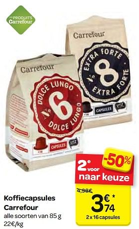 Promoties Koffiecapsules carrefour - Huismerk - Carrefour  - Geldig van 10/01/2018 tot 22/01/2018 bij Carrefour