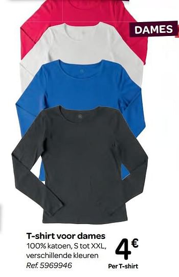 Promoties T-shirt voor dames - Huismerk - Carrefour  - Geldig van 10/01/2018 tot 22/01/2018 bij Carrefour