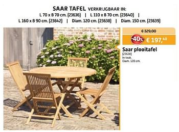 Promoties Saar plooitafel - Morati - Geldig van 03/01/2018 tot 31/01/2018 bij Overstock