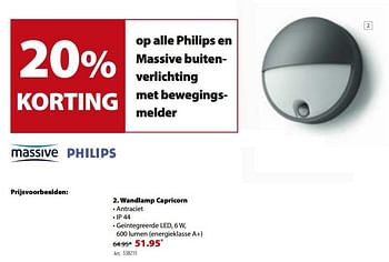 Promoties Philips wandlamp capricorn - Philips - Geldig van 17/01/2018 tot 29/01/2018 bij Gamma