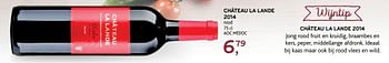 Promoties Château la lande 2014 - Rode wijnen - Geldig van 17/01/2018 tot 30/01/2018 bij Alvo