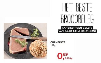Promoties Crèmepaté - Huismerk - Alvo - Geldig van 24/01/2018 tot 30/01/2018 bij Alvo