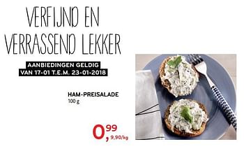 Promoties Ham-preisalade - Huismerk - Alvo - Geldig van 17/01/2018 tot 23/01/2018 bij Alvo