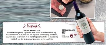 Promotions Serbal malbec 2017 - Vins rouges - Valide de 17/01/2018 à 30/01/2018 chez Alvo
