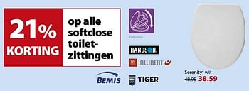 Promoties Serenity² wit softclose toiletzittingen - Allibert - Geldig van 17/01/2018 tot 29/01/2018 bij Gamma