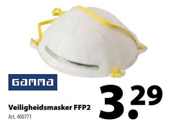 Promotions Veiligheidsmasker ffp2 - Gamma - Valide de 17/01/2018 à 29/01/2018 chez Gamma