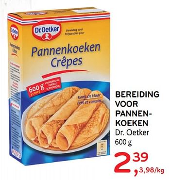 Promoties Bereiding voor pannenkoeken dr.oetker - Dr. Oetker - Geldig van 17/01/2018 tot 30/01/2018 bij Alvo