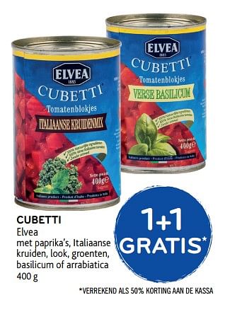 Promoties Cubetti elvea - Elvea - Geldig van 17/01/2018 tot 30/01/2018 bij Alvo
