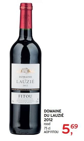 Promoties Domaine du lauzié 2012 - Rode wijnen - Geldig van 17/01/2018 tot 30/01/2018 bij Alvo