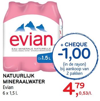 Promoties Natuurlijk mineraalwater evian - Evian - Geldig van 17/01/2018 tot 30/01/2018 bij Alvo