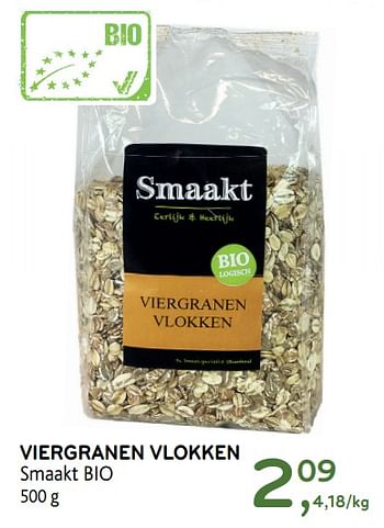 Promotions Viergranen vlokken - Smaakt - Valide de 17/01/2018 à 30/01/2018 chez Alvo
