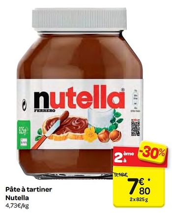 Promotions Pâte à tartiner nutella - Nutella - Valide de 10/01/2018 à 22/01/2018 chez Carrefour