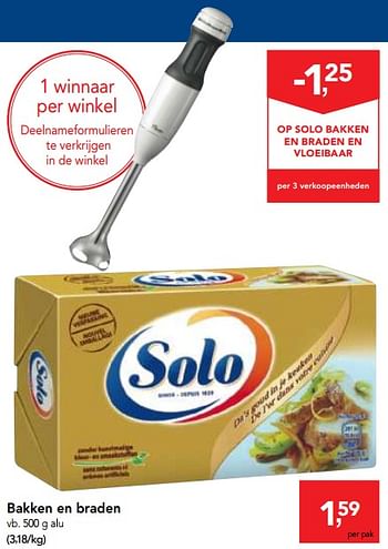 Promoties Bakken en braden - Solo - Geldig van 17/01/2018 tot 30/01/2018 bij Makro