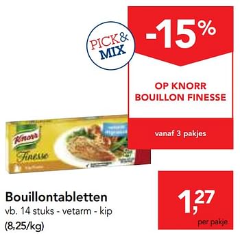 Promotions Bouillontabletten vetarm kip - Knorr - Valide de 17/01/2018 à 30/01/2018 chez Makro