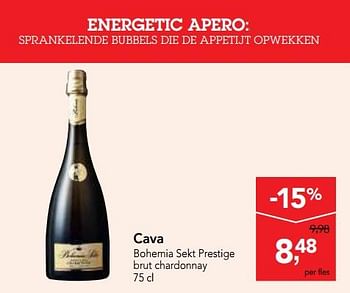 Promotions Cava bohemia sekt prestige brut chardonnay - Mousseux - Valide de 17/01/2018 à 30/01/2018 chez Makro