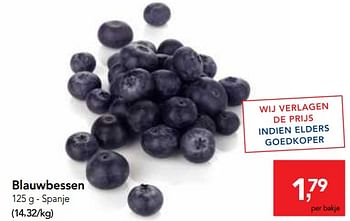 Promoties Blauwbessen - Huismerk - Makro - Geldig van 17/01/2018 tot 30/01/2018 bij Makro