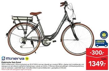 Promotions Minerva elektrische fiets estrel - Minerva - Valide de 17/01/2018 à 30/01/2018 chez Makro