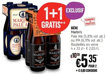 Promotions Bière martin`s - Martin's - Valide de 11/01/2018 à 17/01/2018 chez Delhaize
