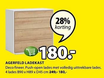 Promoties Agerfeld ladekast - Huismerk - Jysk - Geldig van 08/01/2018 tot 21/01/2018 bij Jysk