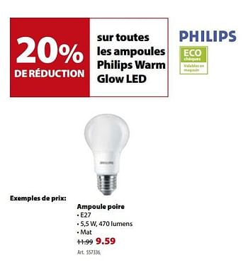 Promotions Ampoule poire - Philips - Valide de 17/01/2018 à 29/01/2018 chez Gamma