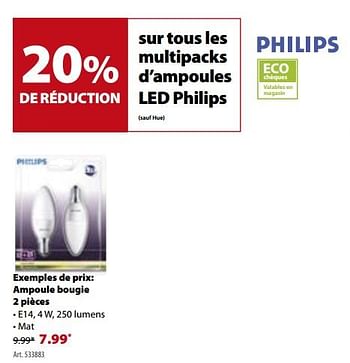Promoties Philips ampoule bougie - Philips - Geldig van 17/01/2018 tot 29/01/2018 bij Gamma