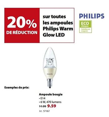 Promotions Philips ampoule bougie - Philips - Valide de 17/01/2018 à 29/01/2018 chez Gamma