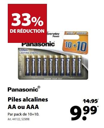 Promoties Piles alcalines aa ou aaa - Panasonic - Geldig van 17/01/2018 tot 29/01/2018 bij Gamma