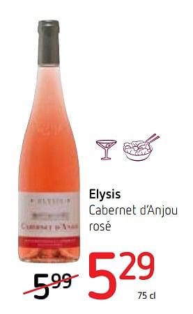 Promoties Elysis cabernet d`anjou rosé - Rosé wijnen - Geldig van 18/01/2018 tot 31/01/2018 bij Spar (Colruytgroup)