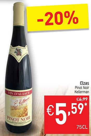 Promoties Elzas pinot noir kellerman - Rode wijnen - Geldig van 16/01/2018 tot 21/01/2018 bij Intermarche