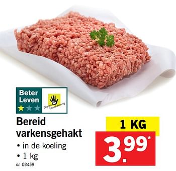 Promoties Bereid varkensgehakt - Huismerk - Lidl - Geldig van 22/01/2018 tot 27/01/2018 bij Lidl