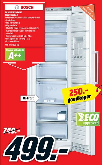 Promotion Media Markt Bosch Gsn33gw30 Diepvrieskast Bosch Appareils Electriques Valide Jusqua 4 Promobutler