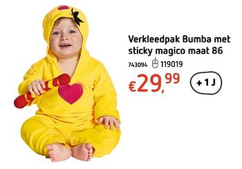 Promoties Verkleedpak bumba met sticky magico - Bumba - Geldig van 18/01/2018 tot 17/02/2018 bij Dreamland