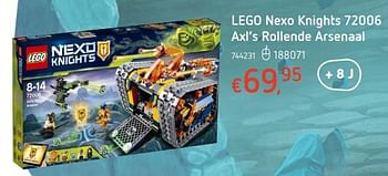 Promoties Lego nexo knights axl`s rollende arsenaal - Lego - Geldig van 18/01/2018 tot 17/02/2018 bij Dreamland