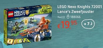 Promoties Lego nexo knights lance`s zweefjouster - Lego - Geldig van 18/01/2018 tot 17/02/2018 bij Dreamland