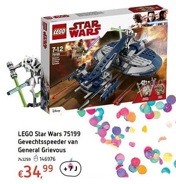 Promotions Lego star wars gevechtsspeeder van general grievous - Lego - Valide de 18/01/2018 à 17/02/2018 chez Dreamland