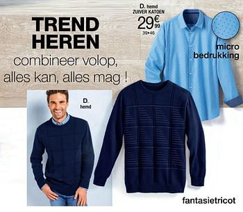 Promoties Hemd zuiver katoen - Huismerk - Damart - Geldig van 02/01/2018 tot 15/06/2018 bij Damart