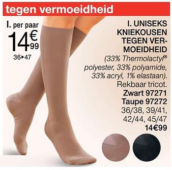 Promoties Uniseks kniekousen tegen vermoeidheid - Huismerk - Damart - Geldig van 02/01/2018 tot 15/06/2018 bij Damart