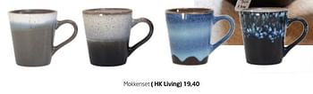 Promoties Mokkenset - hk living - HK Living - Geldig van 02/01/2018 tot 31/12/2018 bij Morres Wonen
