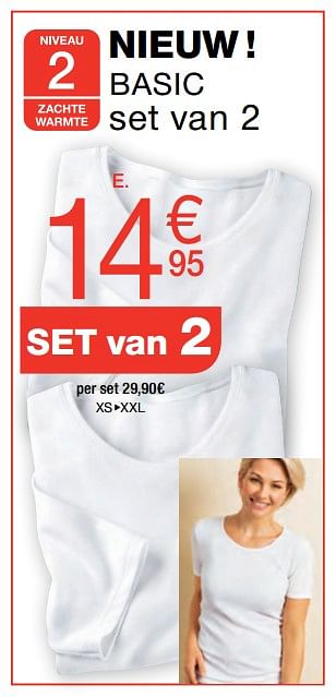 Promoties T-shirt basic set van 2 - Huismerk - Damart - Geldig van 02/01/2018 tot 15/06/2018 bij Damart