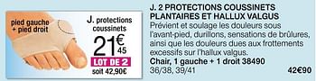 Promotions 2 protections coussinets plantaires et hallux valgus - Epitact - Valide de 02/01/2018 à 15/06/2018 chez Damart