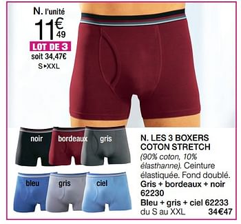 Promotions Les 3 boxers coton stretch - Produit Maison - Damart - Valide de 02/01/2018 à 15/06/2018 chez Damart