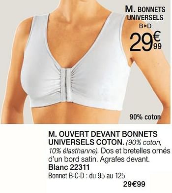 Promotions Ouvert devant bonnets universels coton - Produit Maison - Damart - Valide de 02/01/2018 à 15/06/2018 chez Damart