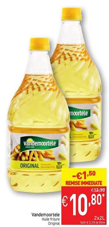 Promotions Vandemoortele huile friture original - Vandemoortele - Valide de 16/01/2018 à 21/01/2018 chez Intermarche