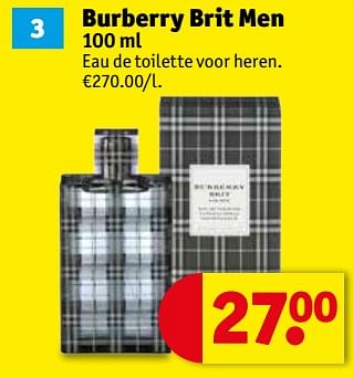 Promoties Burberry brit men - Burberry - Geldig van 16/01/2018 tot 28/01/2018 bij Kruidvat