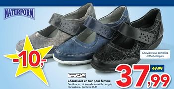 Promotions Chaussures en cuir pour femme - Naturform - Valide de 17/01/2018 à 30/01/2018 chez Makro