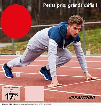 Promotions Pantalon de jogging - Panther - Valide de 14/01/2018 à 28/01/2018 chez Bristol