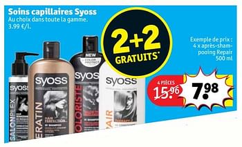 Promotions Après-shampooing repair - Syoss - Valide de 16/01/2018 à 28/01/2018 chez Kruidvat