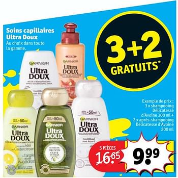 Promoties Ultra doux shampooing délicatesse d`avoine + après-shampooing délicatesse d`avoine - Garnier - Geldig van 16/01/2018 tot 28/01/2018 bij Kruidvat